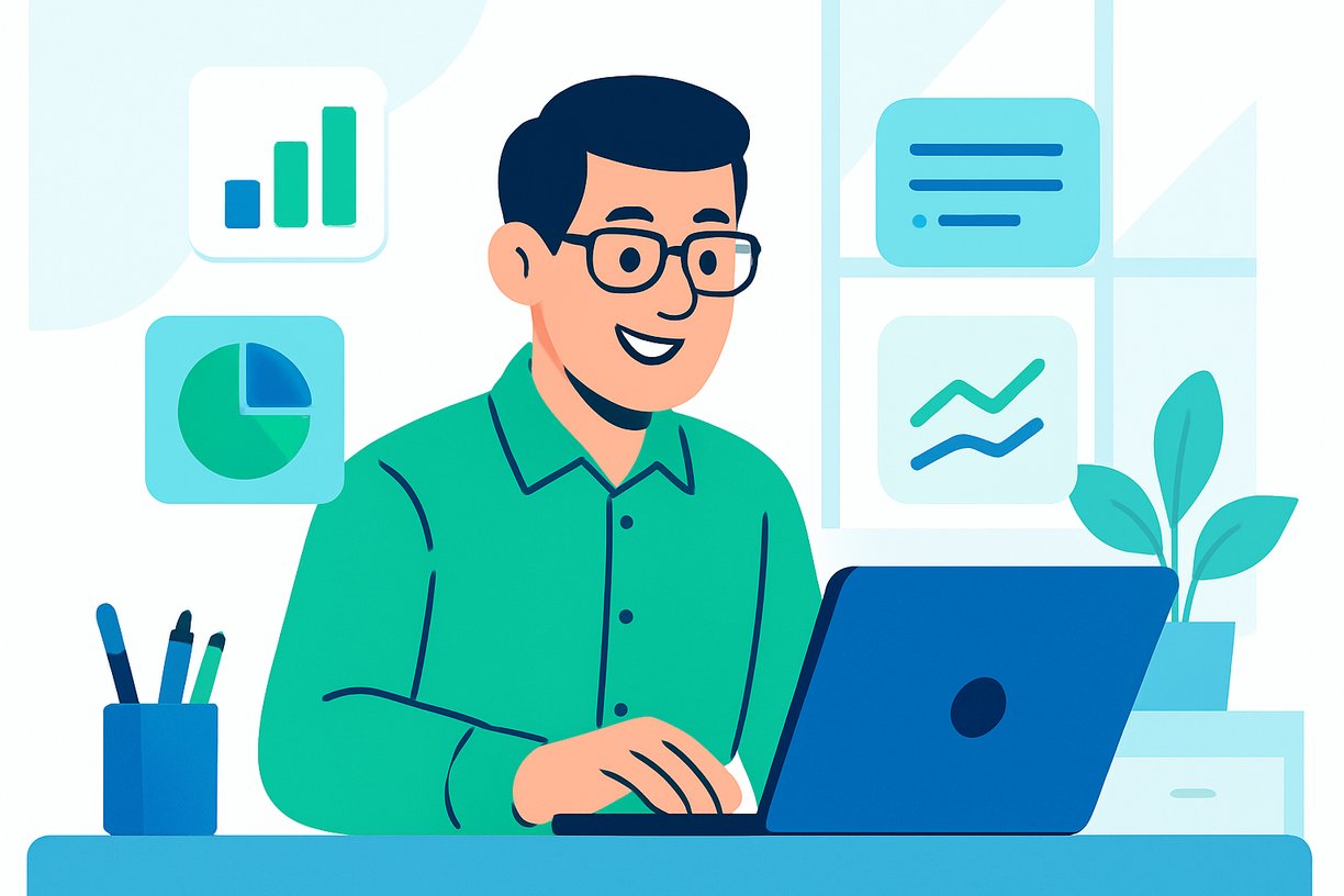 Equipe de contadores colaborando em um escritório moderno